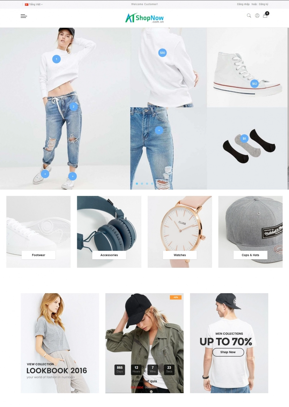 Website Shop thời trang Claue C008