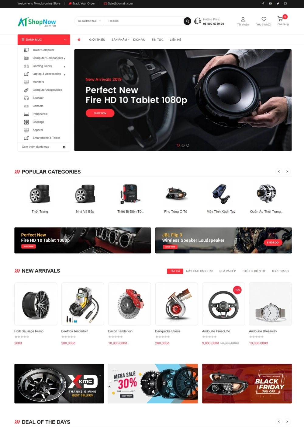 Website Shop bán hàng Monota MN010