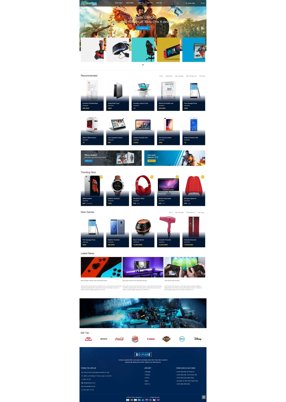 Website Shop bán hàng Sgame SG004