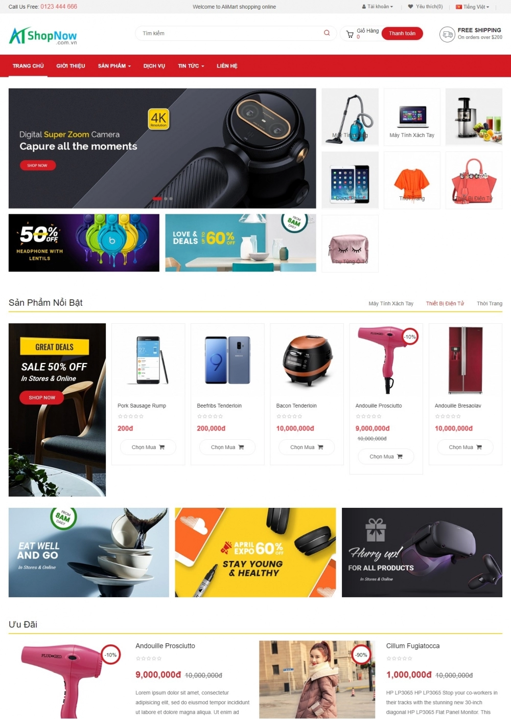 Website Shop bán hàng Alimart A001