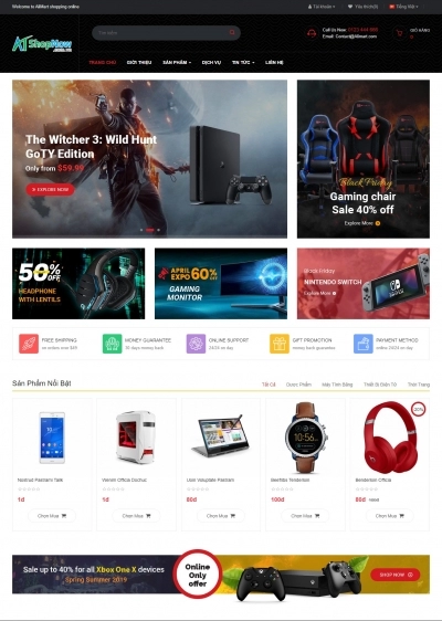 Website Shop bán hàng Alimart A003