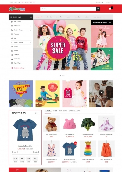 Website Shop bán hàng Babystore BS001