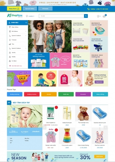Website Shop bán hàng Babystore BS002