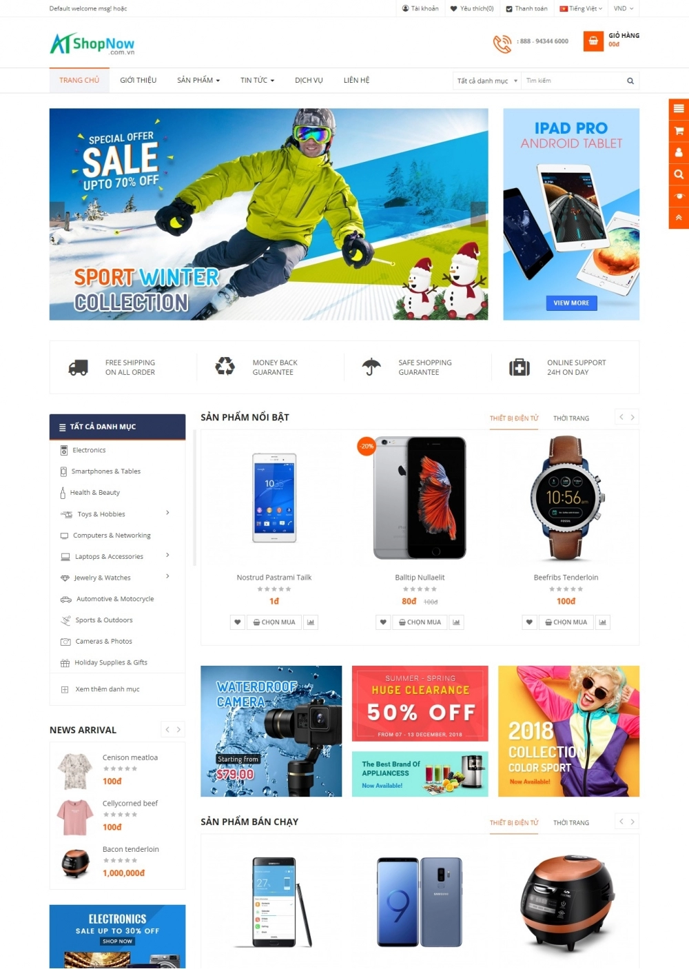 Website Shop bán hàng Bigsale B003