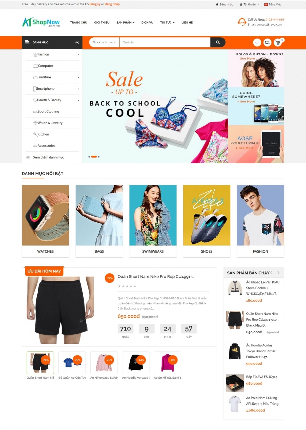 Website Shop bán hàng thời trang R001