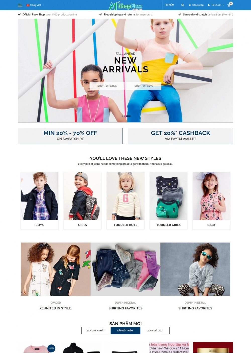 Website Shop bán hàng thời trang R004