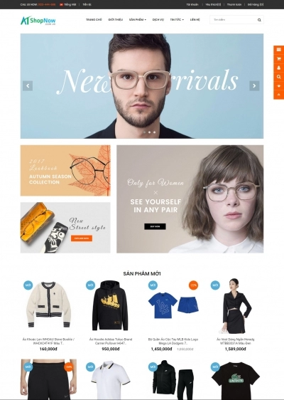 Website Shop bán hàng thời trang R014