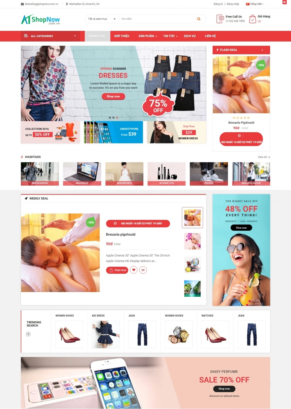 Website Shop bán hàng Topdeal T002