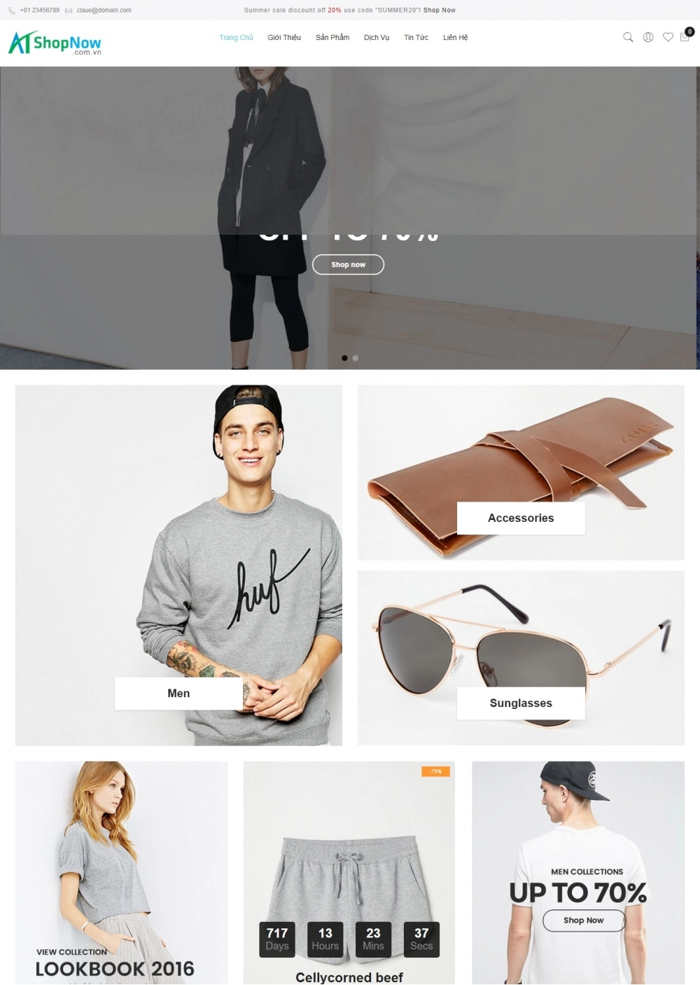 Website Shop thời trang Claue C003