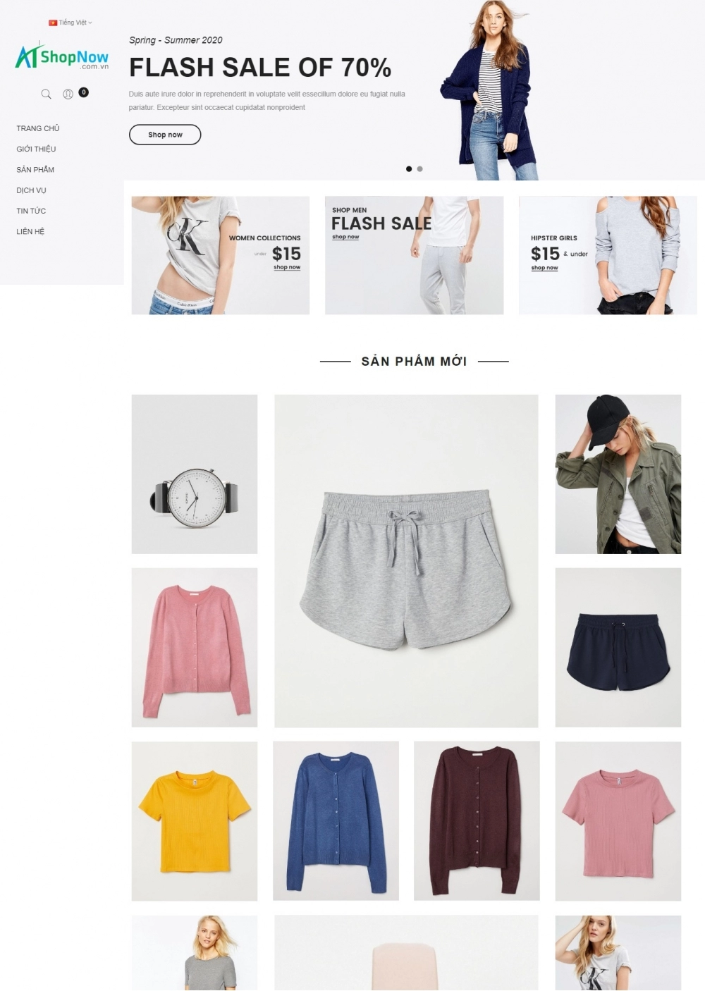 Website Shop thời trang Claue C007