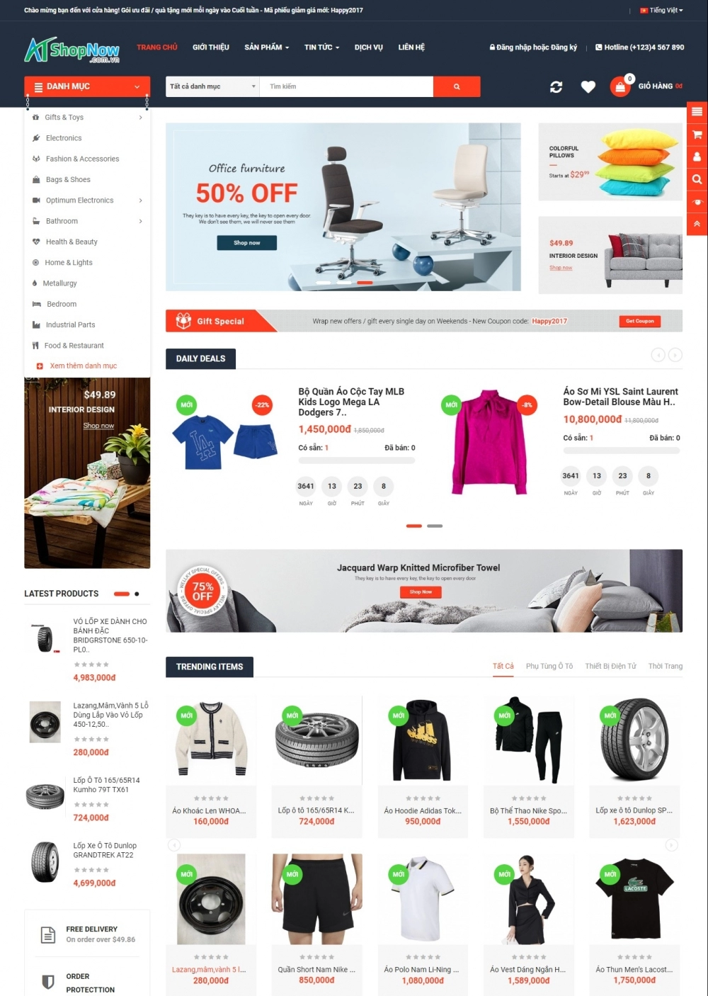Website Shop Thời trang eMarket 001