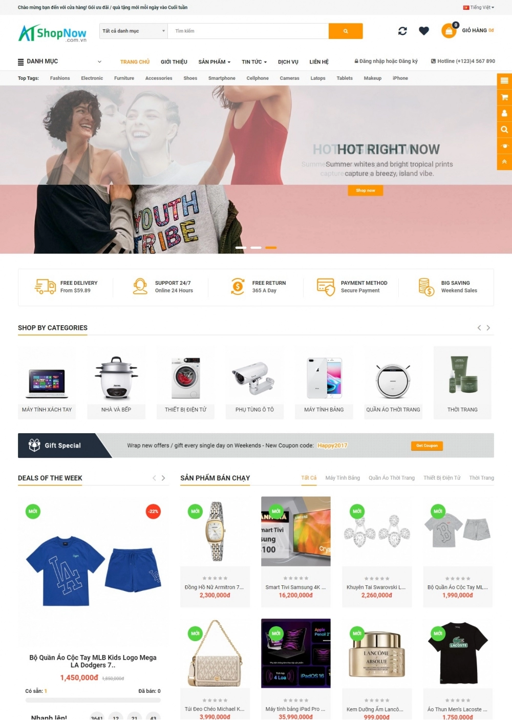 Website Shop Thời trang eMarket 002