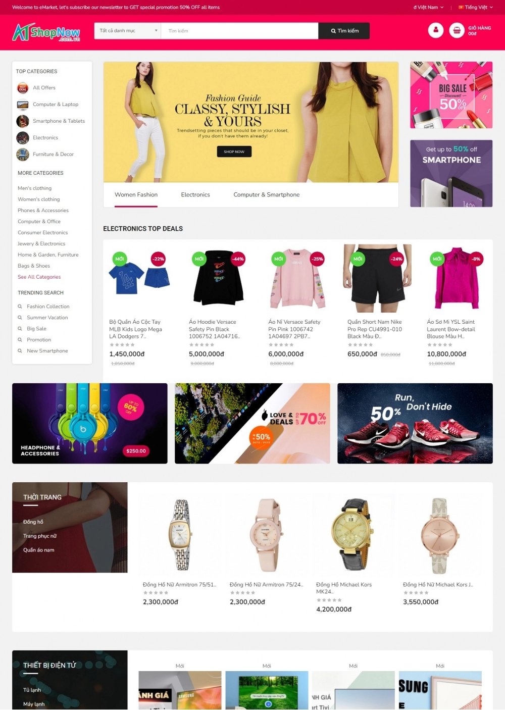 Website Shop Thời trang eMarket 021