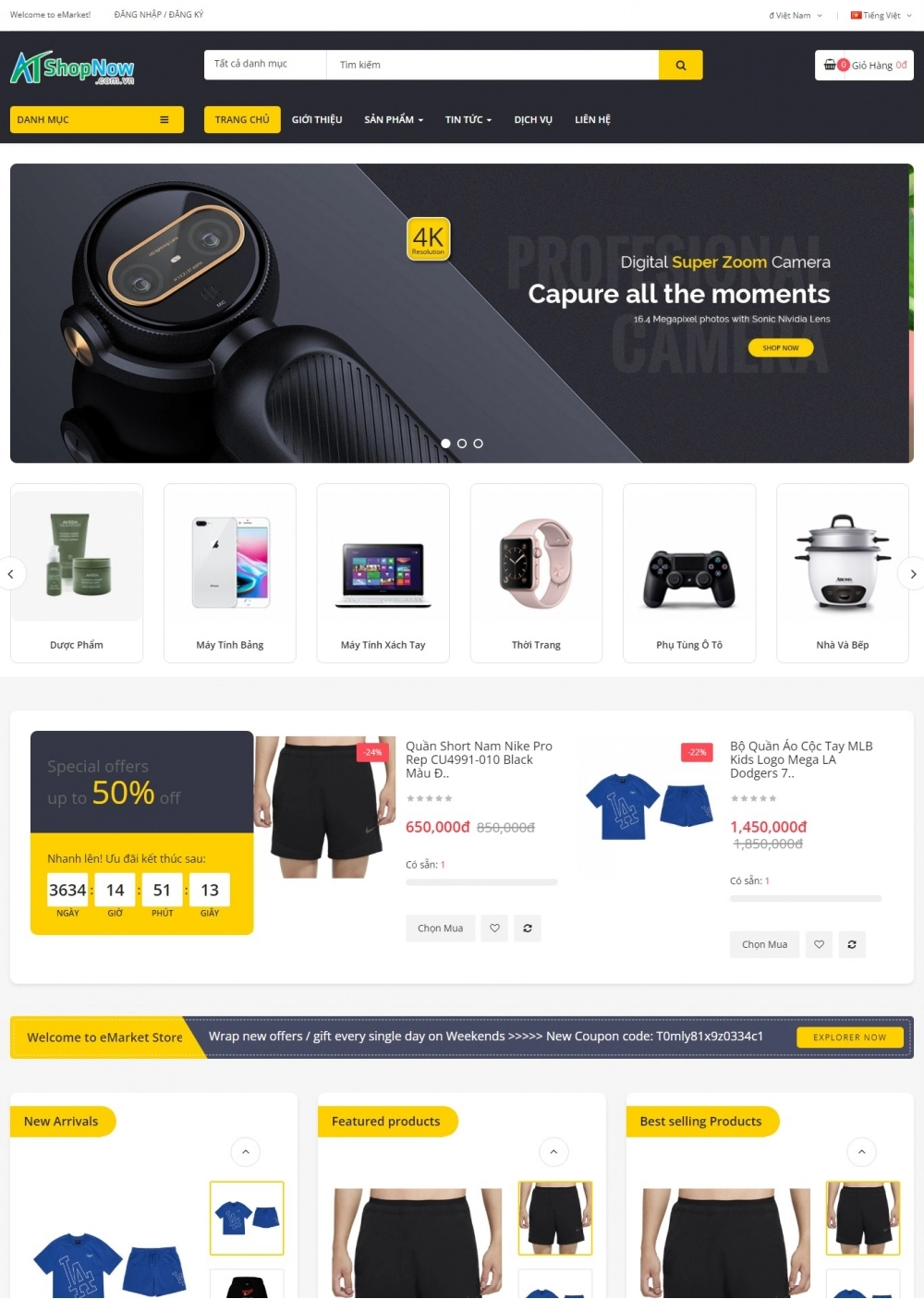 Website Shop Thời trang eMarket 025