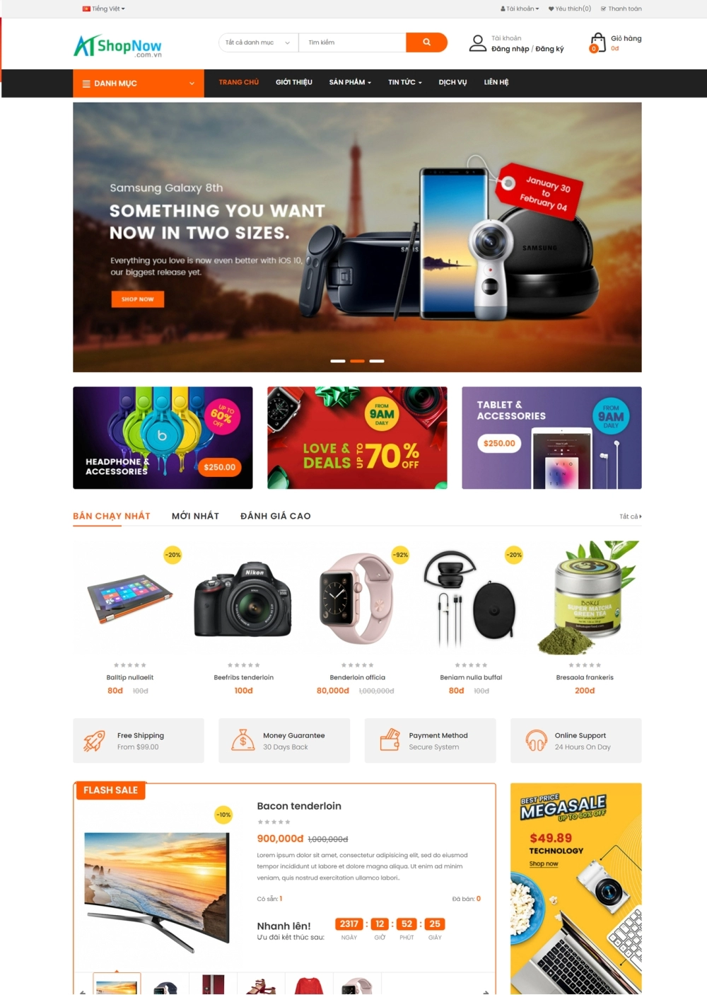 Website Shop bán hàng Supermarket SM003 Website Shop bán hàng Supermarket SM003