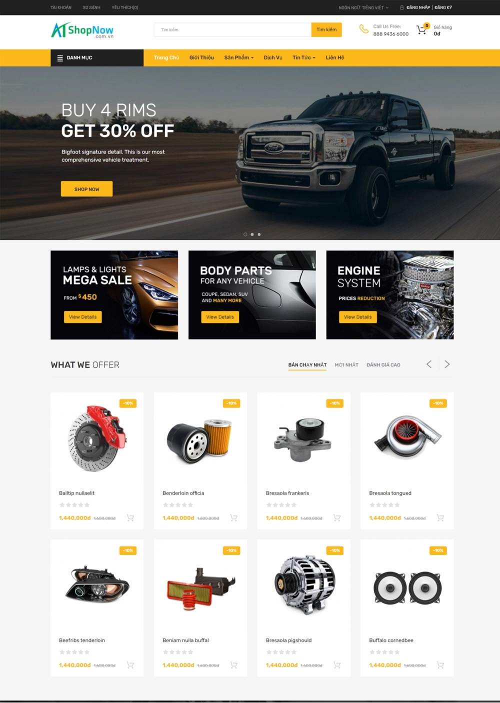 Website Shop bán hàng Chromium  CH001