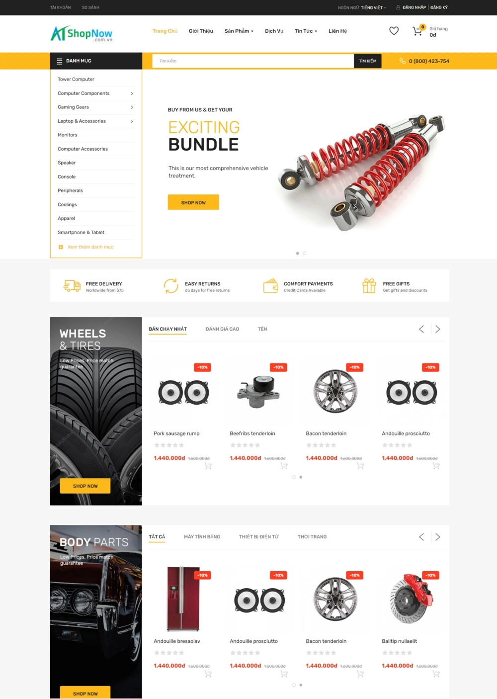 Website Shop bán hàng Chromium  CH002