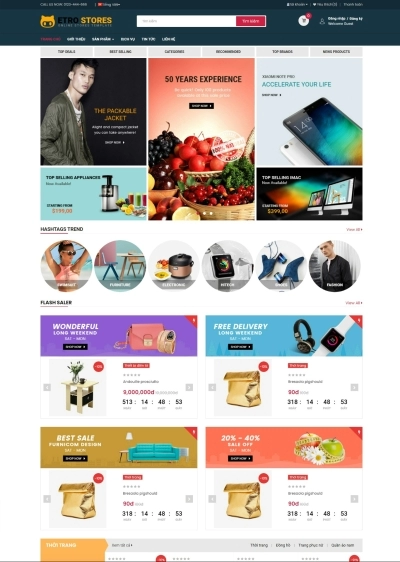 Website Shop bán hàng Etrostores ES001