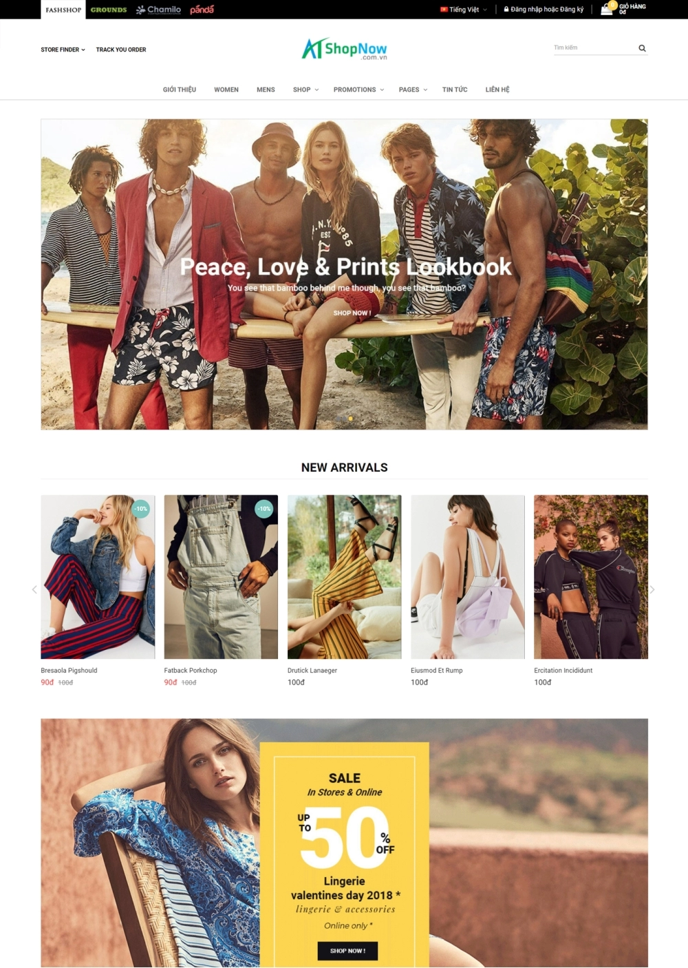 Website Shop bán hàng fashshop FS001