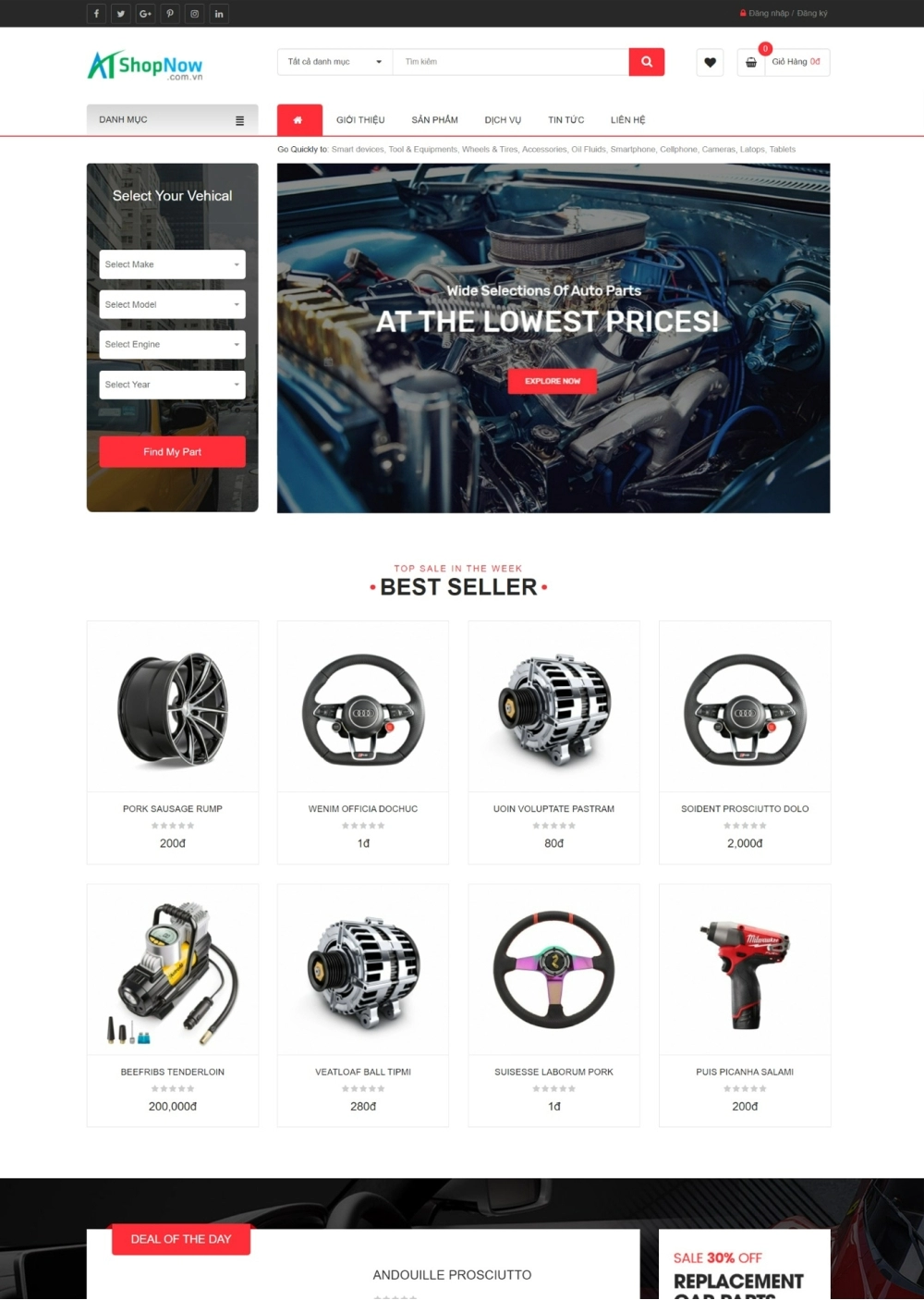 Website Shop bán hàng Monota MN003