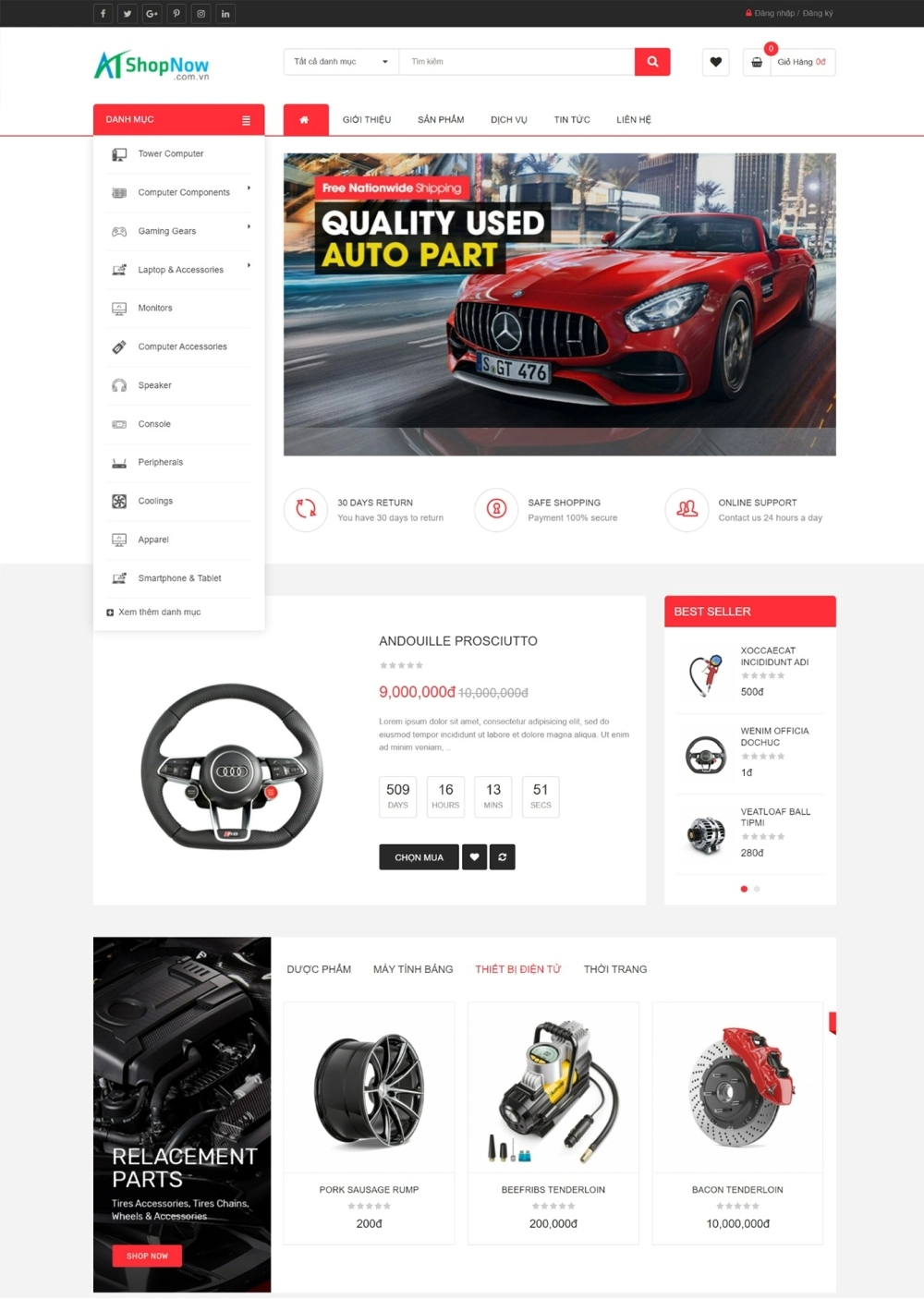 Website Shop bán hàng Monota MN002