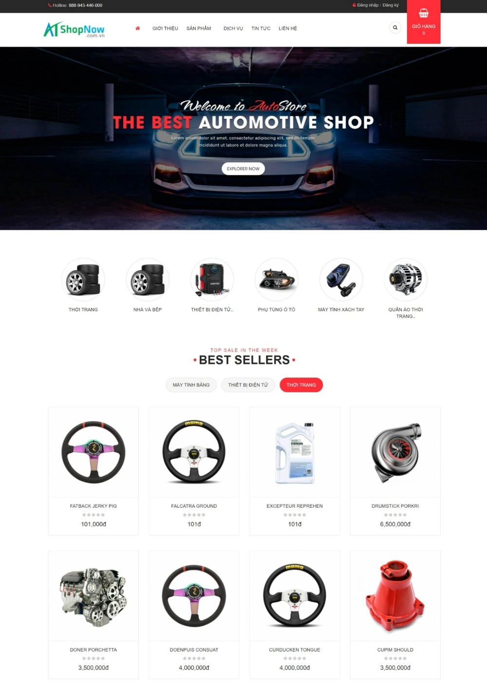 Website Shop bán hàng Monota MN005