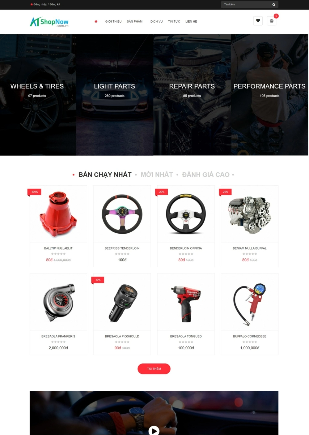 Website Shop bán hàng Monota MN007