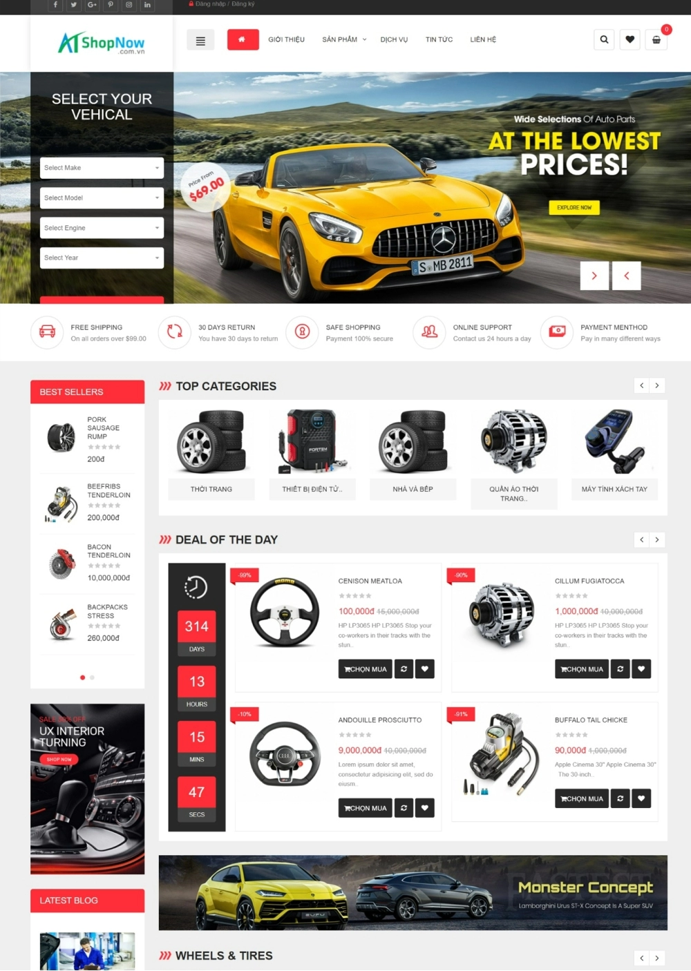 Website Shop bán hàng Monota MN009