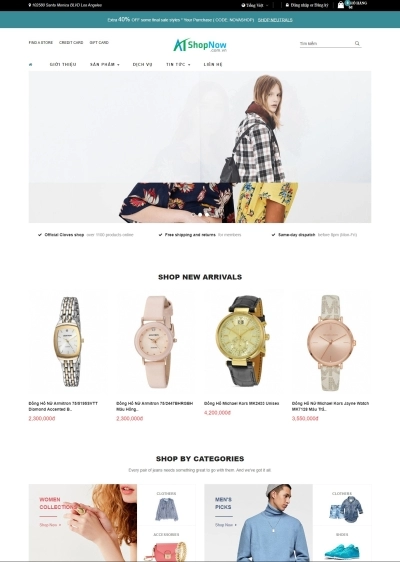 Website Shop bán hàng Nova N003