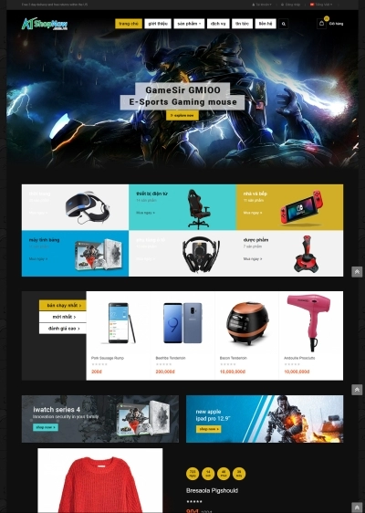 Website Shop bán hàng Sgame SG001