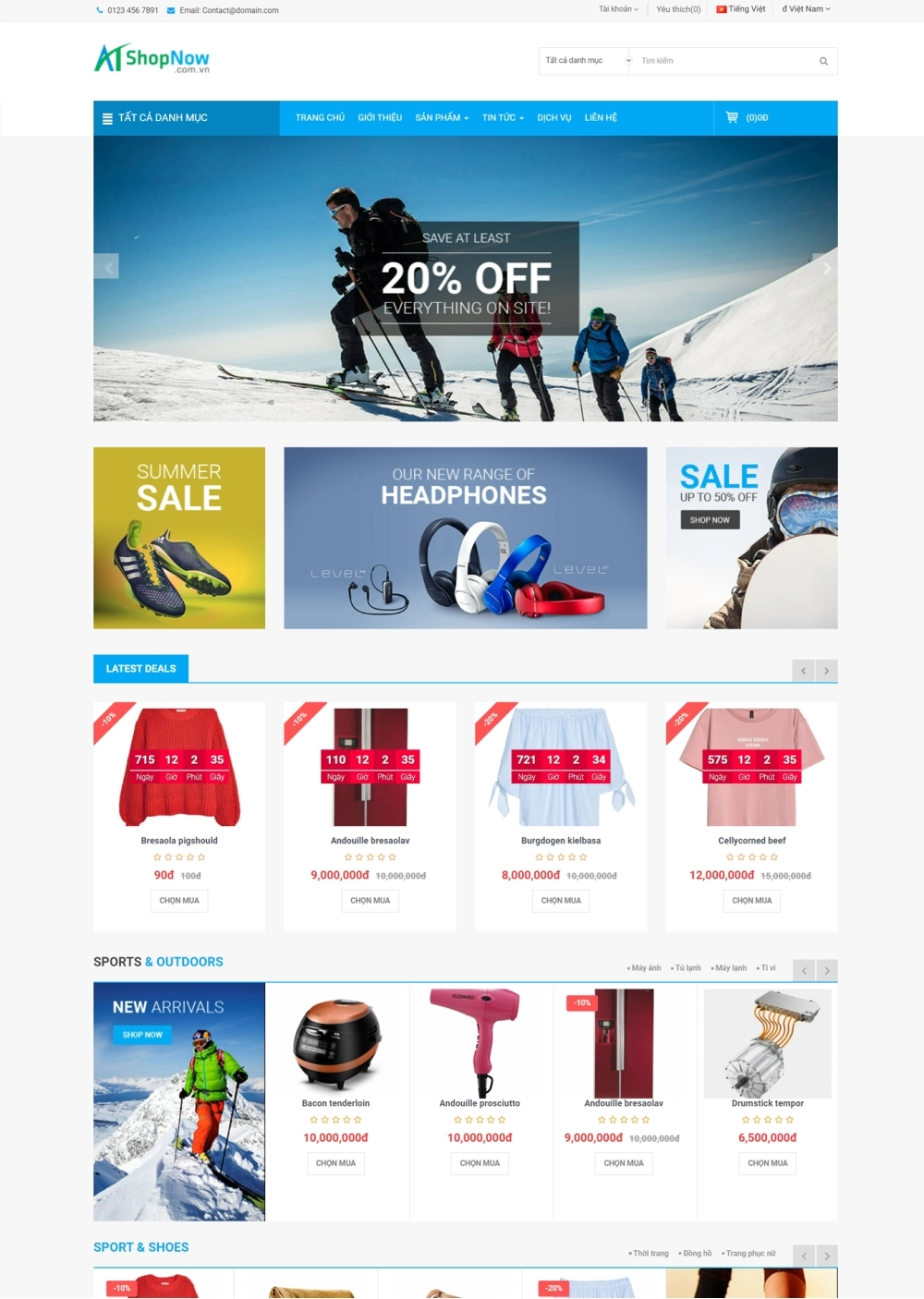 Website Shop bán hàng Shoppy SP005