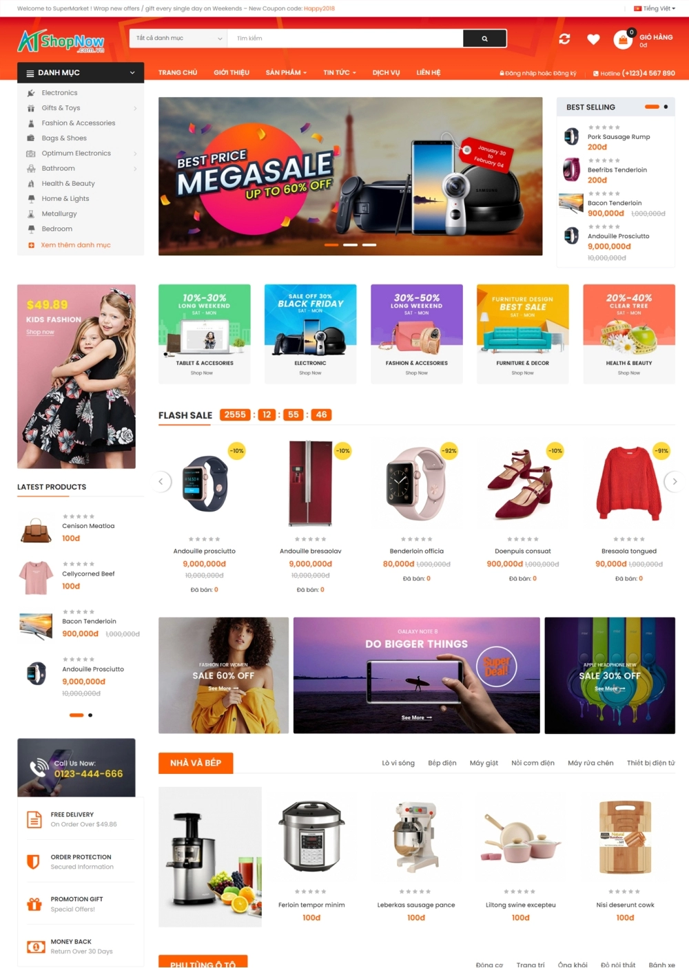 Website Shop bán hàng Supermarket SM001 Website Shop bán hàng Supermarket SM001